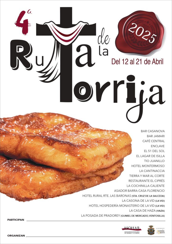 El Hotel del Monasterio de La Vid participa en la IV Ruta de la Torrija de Aranda de Duero 2 ruta de la torrija
